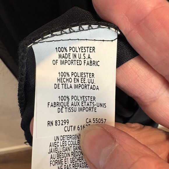 VTG Onyx Nite Slinky Black Strapless Chiffon Dress Womens L USA Stretch Goth - Picture 5 of 9